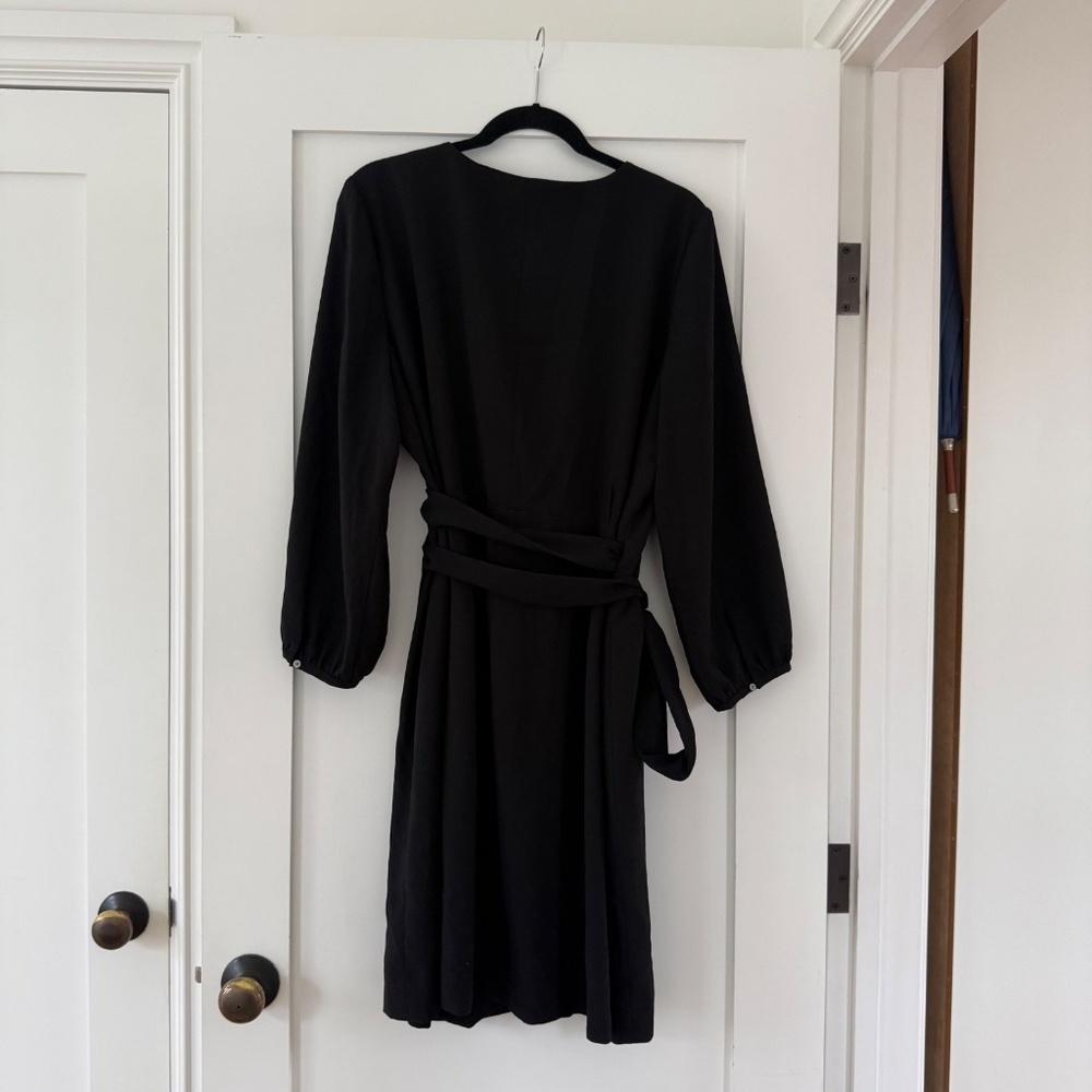 J. Crew Wrap Dress in 365 Crepe - Black, Sz 20 - Picture 5 of 9